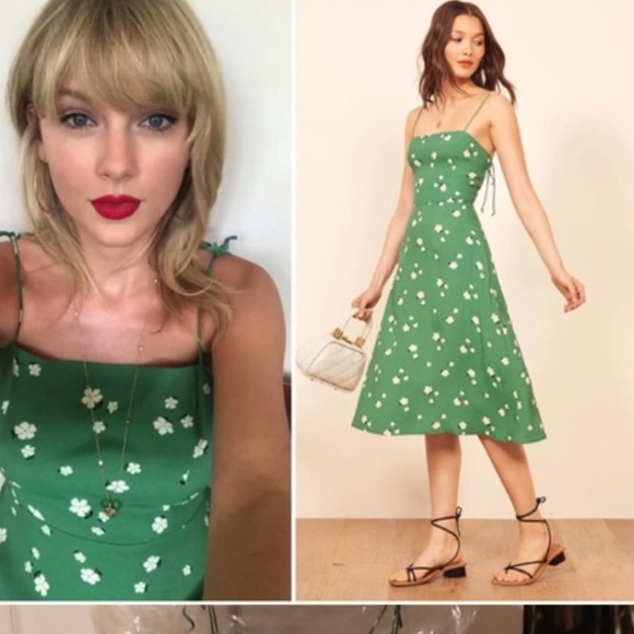 reformation peach midi dress